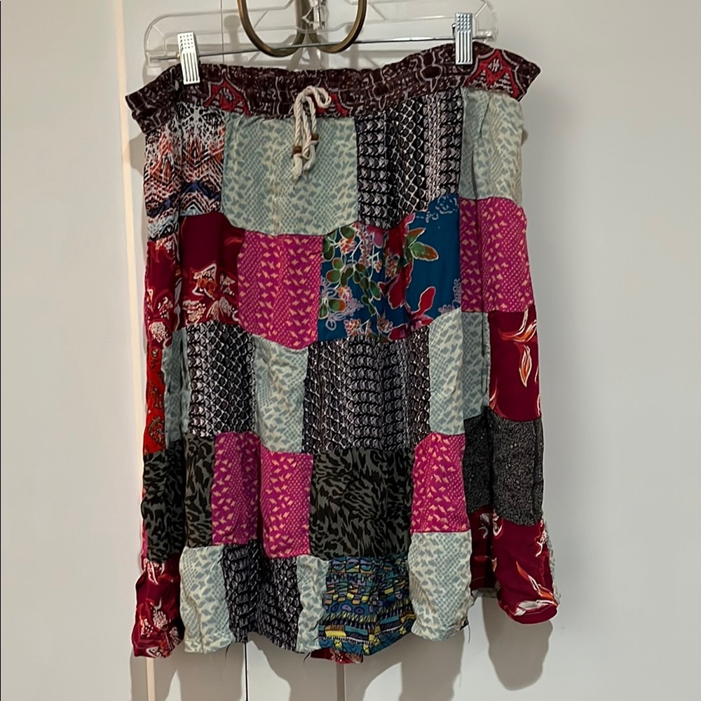 Just Cruising India Patchwork Multicolor Knee Length Skirt